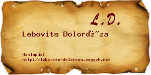 Lebovits Doloróza névjegykártya
